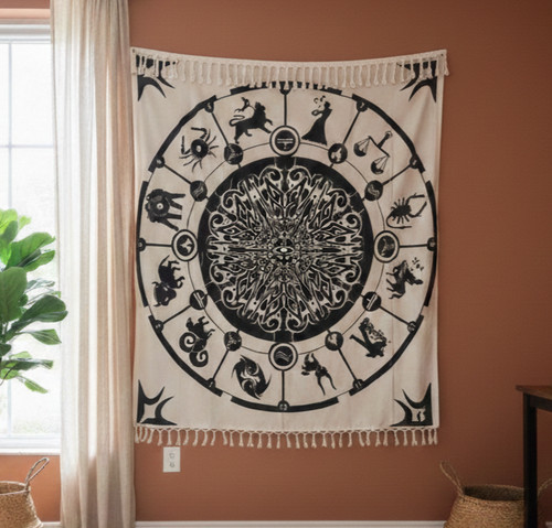 Indian zodiac tapestry - zodiac,