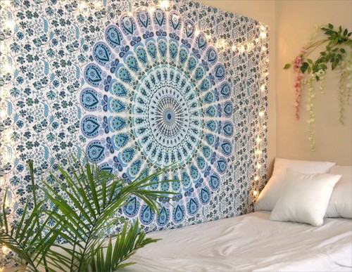 Mandala tapestry sky blue - mandala,