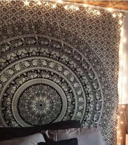 Black white indian wall - black,