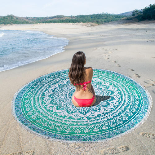 Indian cotton round tapestry - round,
