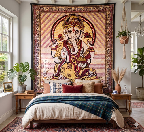 Large ganesha tapestry wall - tapestry,