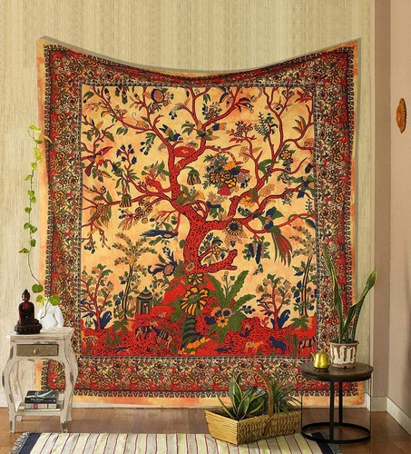 Yellow cotton tapestry tree - yellow,