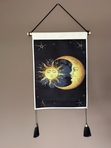 Burning sun moon mystic wall - moon,